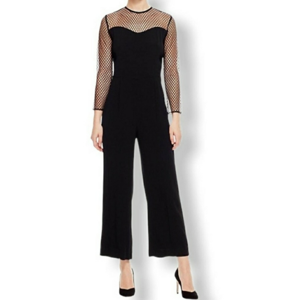 Sandro Gesette Women's Black Designer Jumpsuit Damaged Size 42